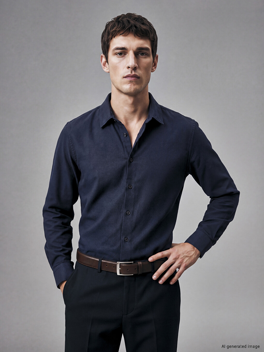 Slim Fit Dobby Men's Shirt