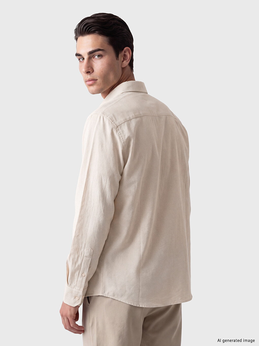 Slim Fit Textured Men's Shirt-2