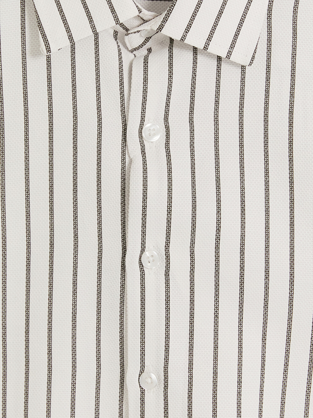 Kahverengi Slim Fit Çizgili Erkek Gömlek-4
