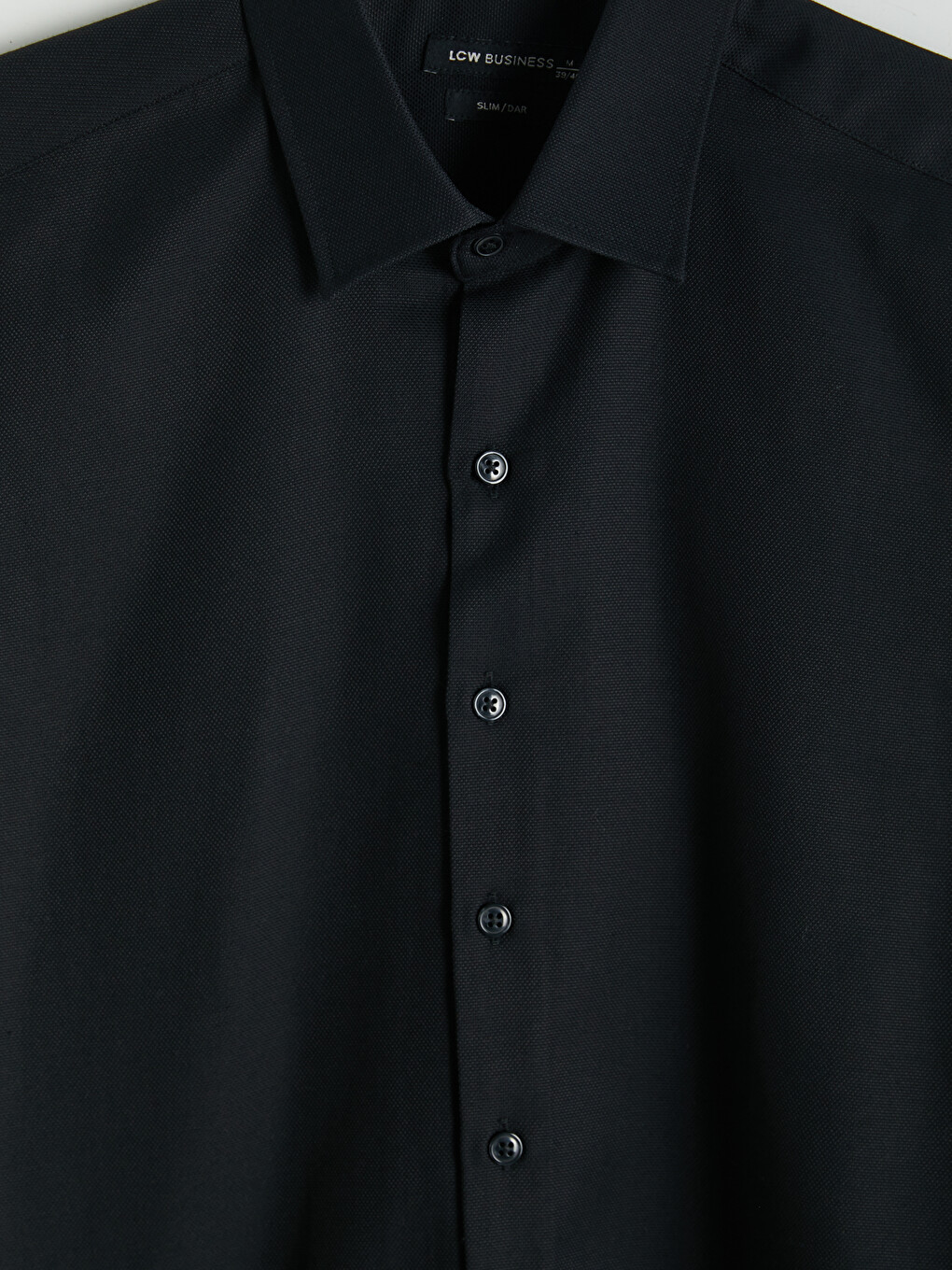 Siyah Slim Fit Erkek Oxford Gömlek-2