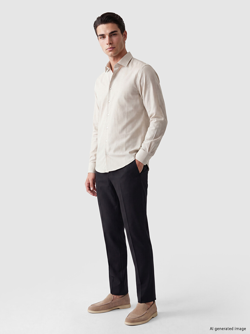 Chemise Beige Homme-1