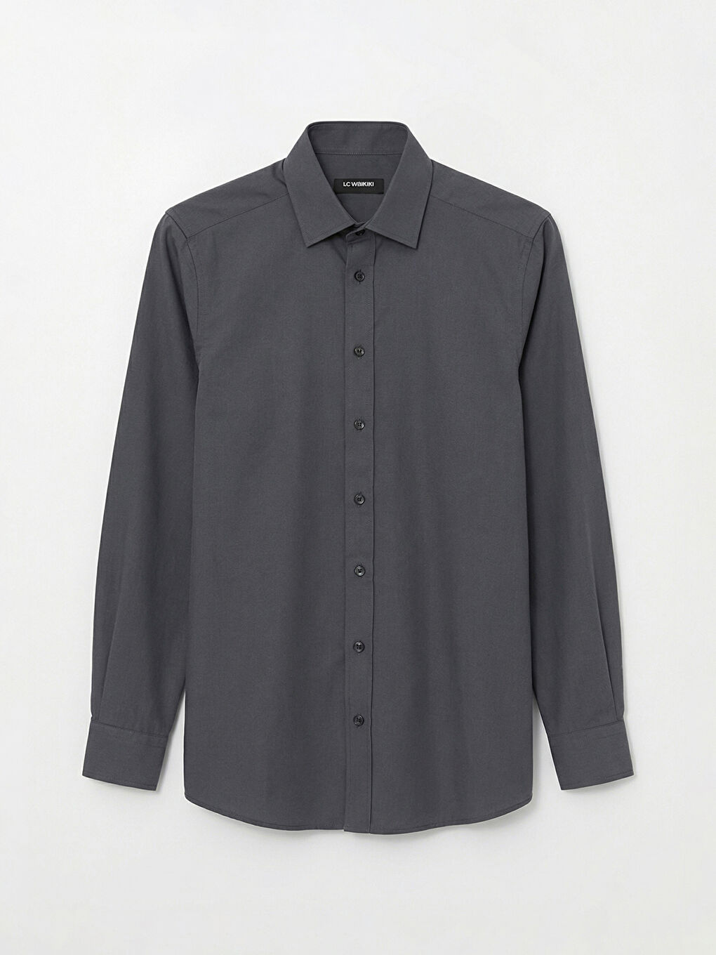 Antrasit Slim Fit Poplin Erkek Gömlek