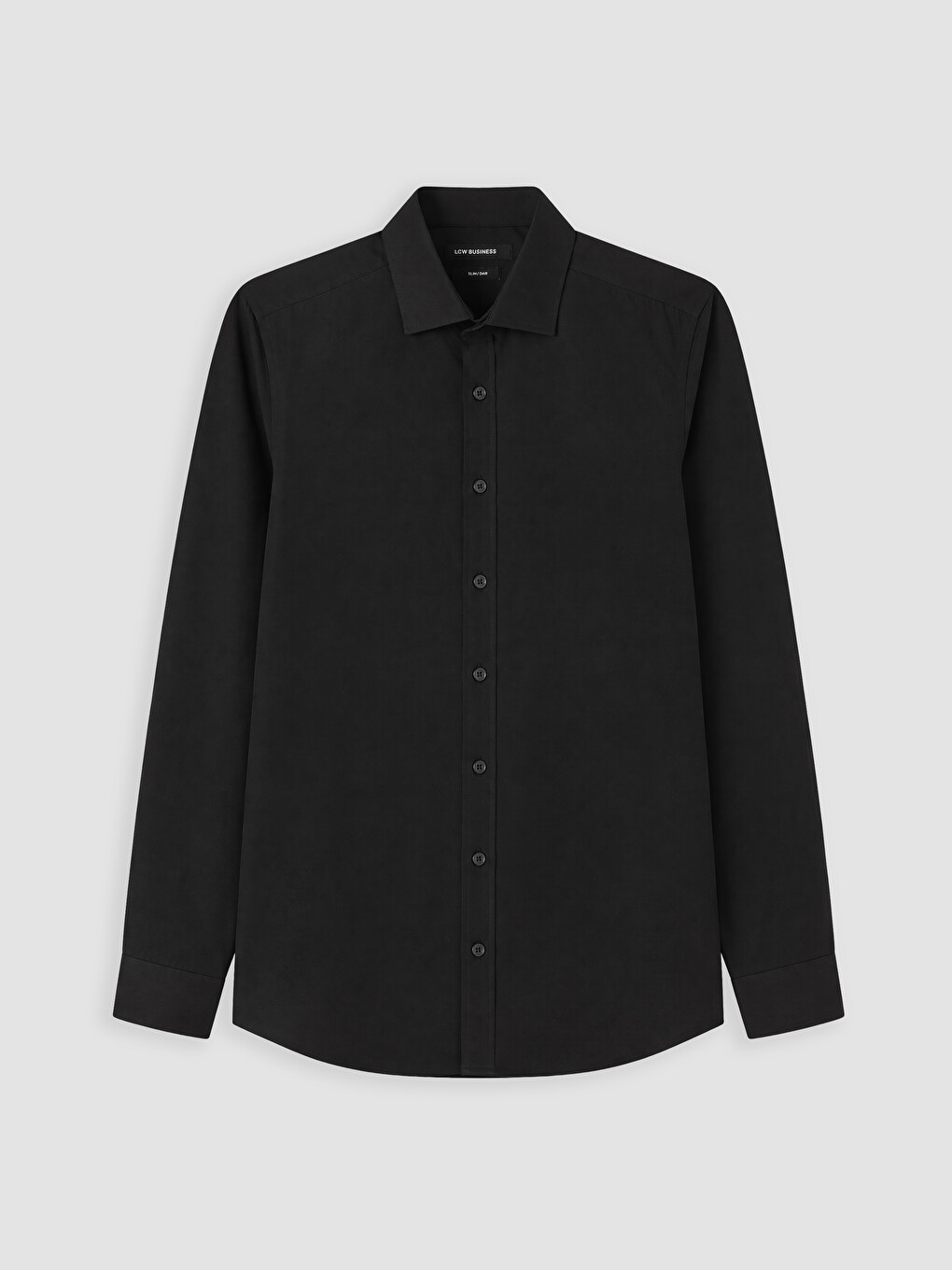 Siyah Slim Fit Poplin Erkek Gömlek-3