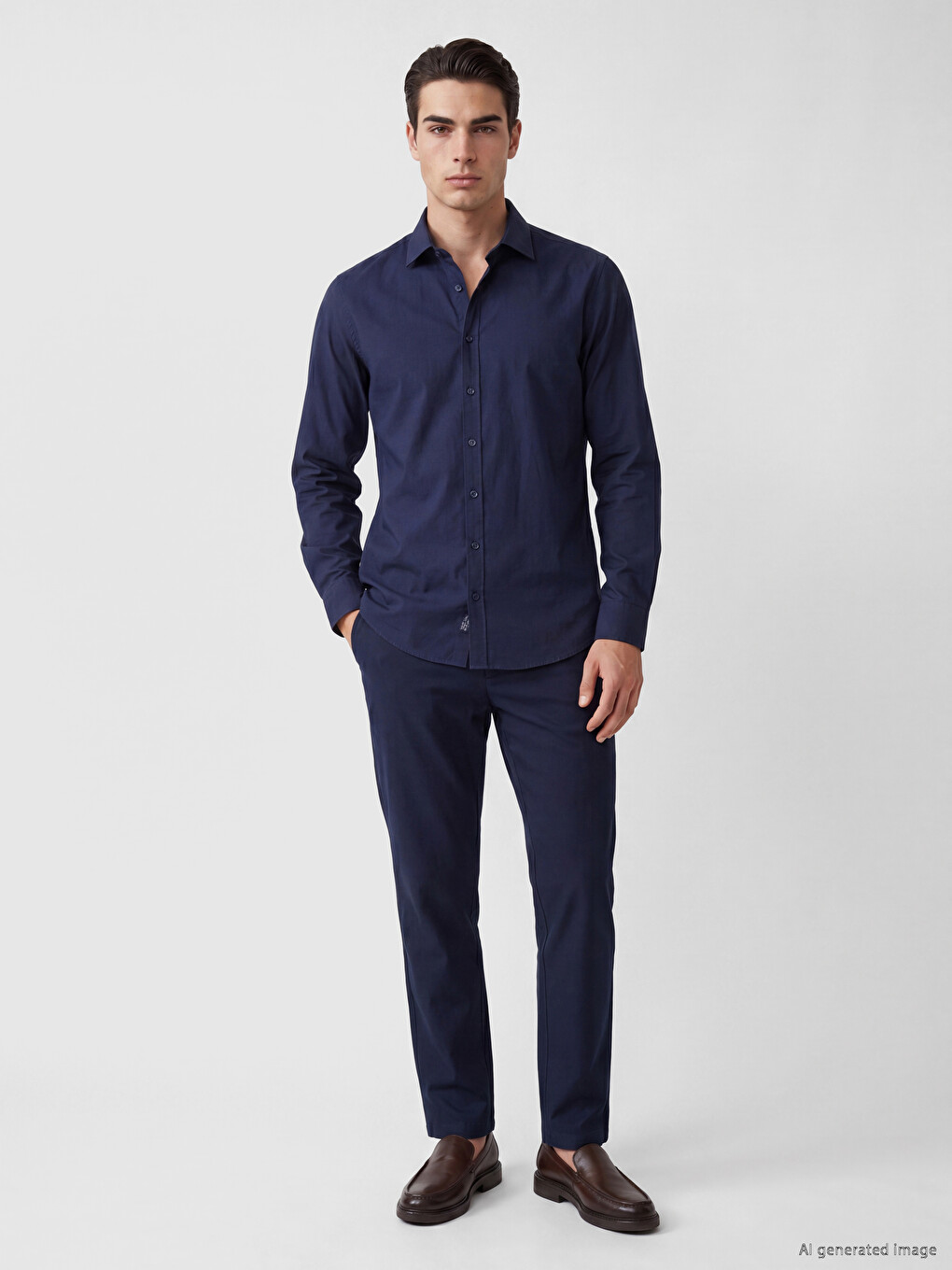 Slim Fit Poplin Men's Shirt-1
