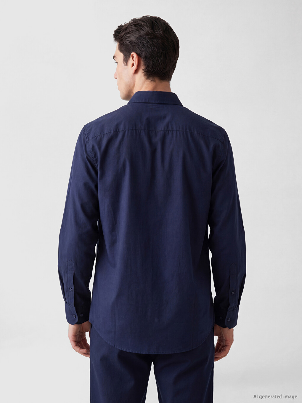 Slim Fit Poplin Men's Shirt-2