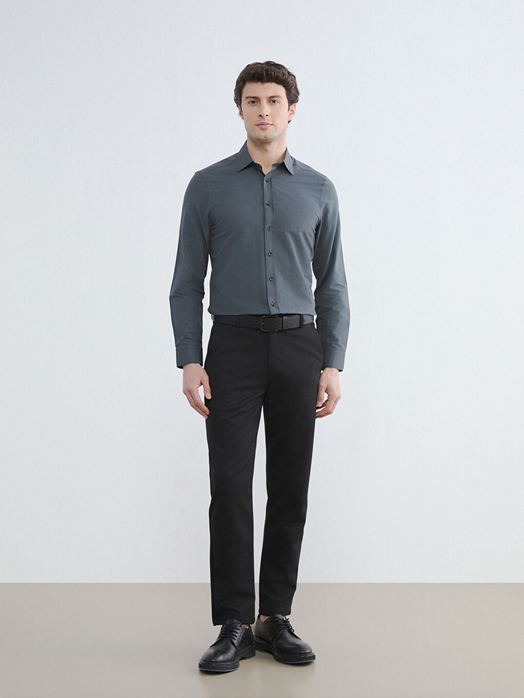 Men's Slim Fit Poplin Shirt-1