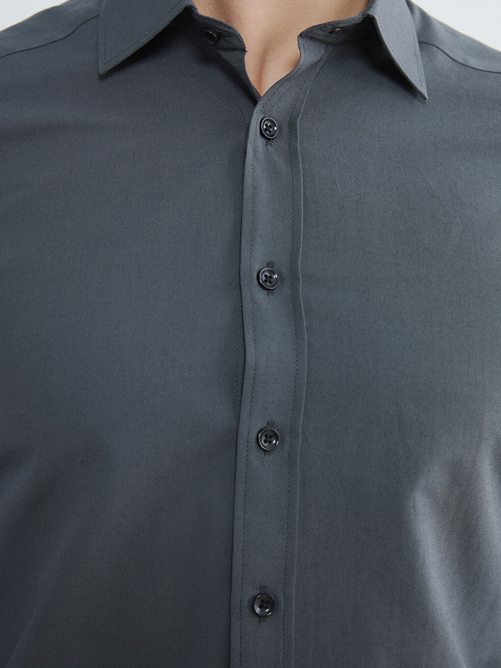 Men's Slim Fit Poplin Shirt-2