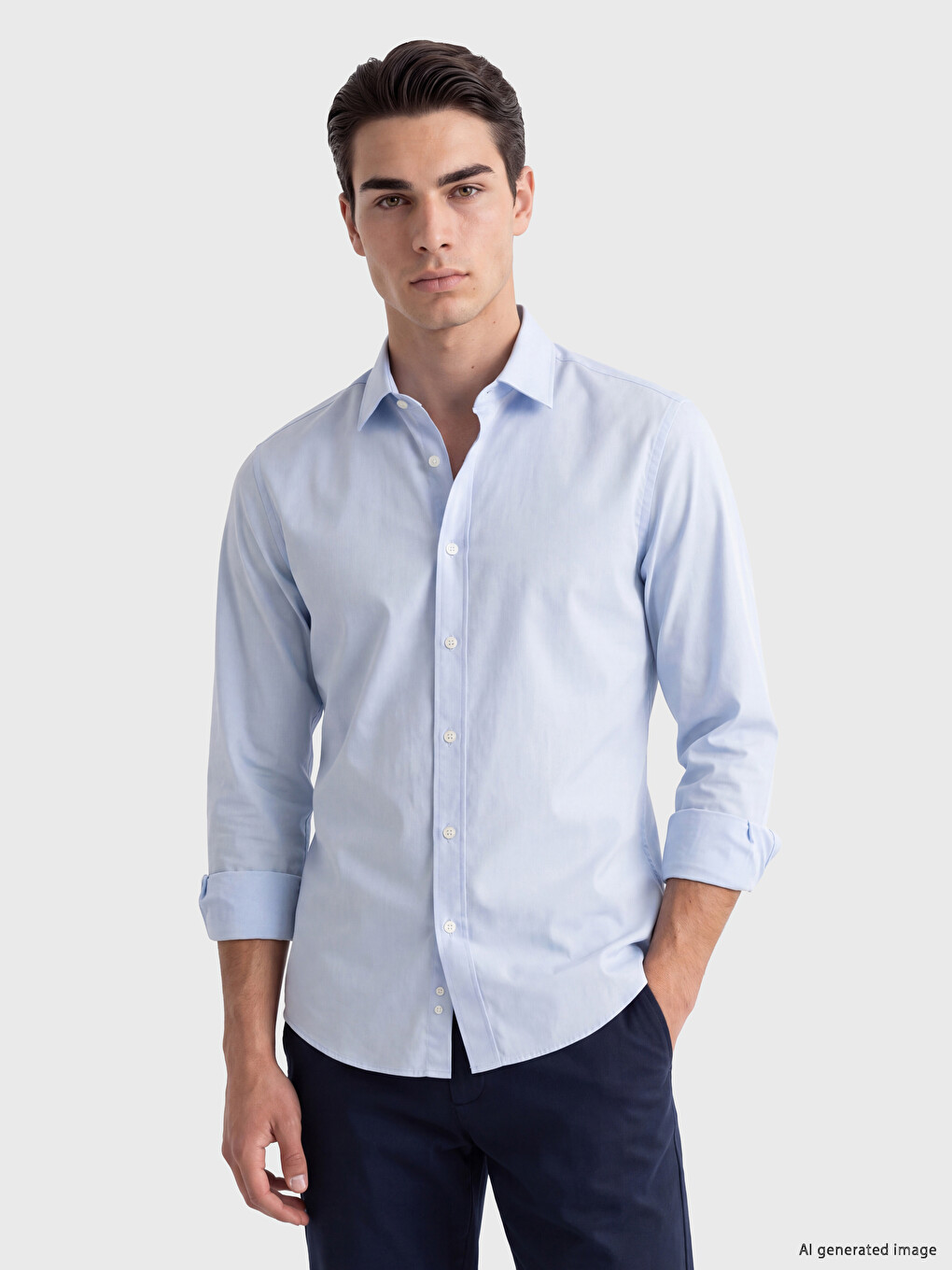 Mavi Slim Fit Poplin Erkek Gömlek