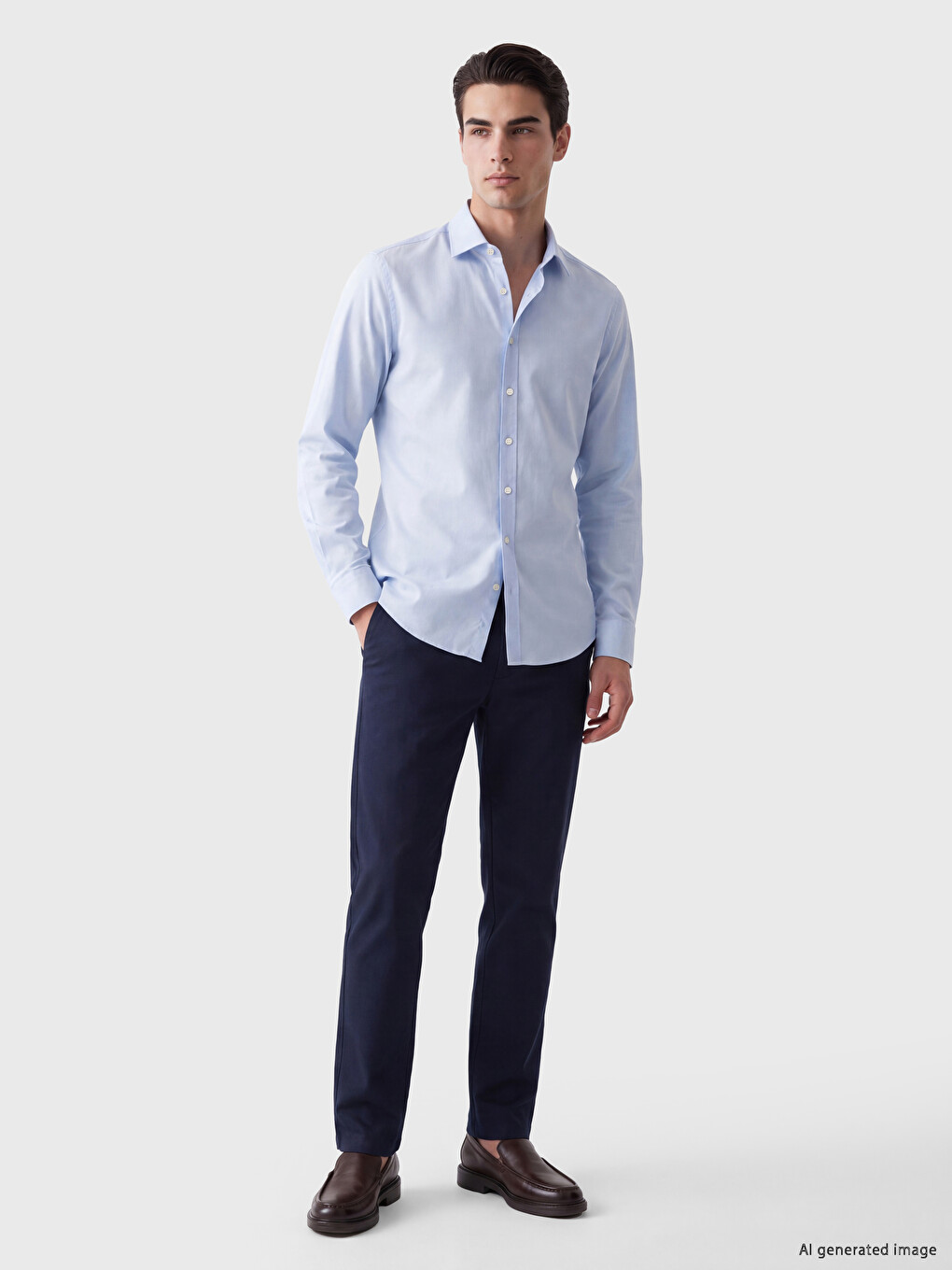 Mavi Slim Fit Poplin Erkek Gömlek-1