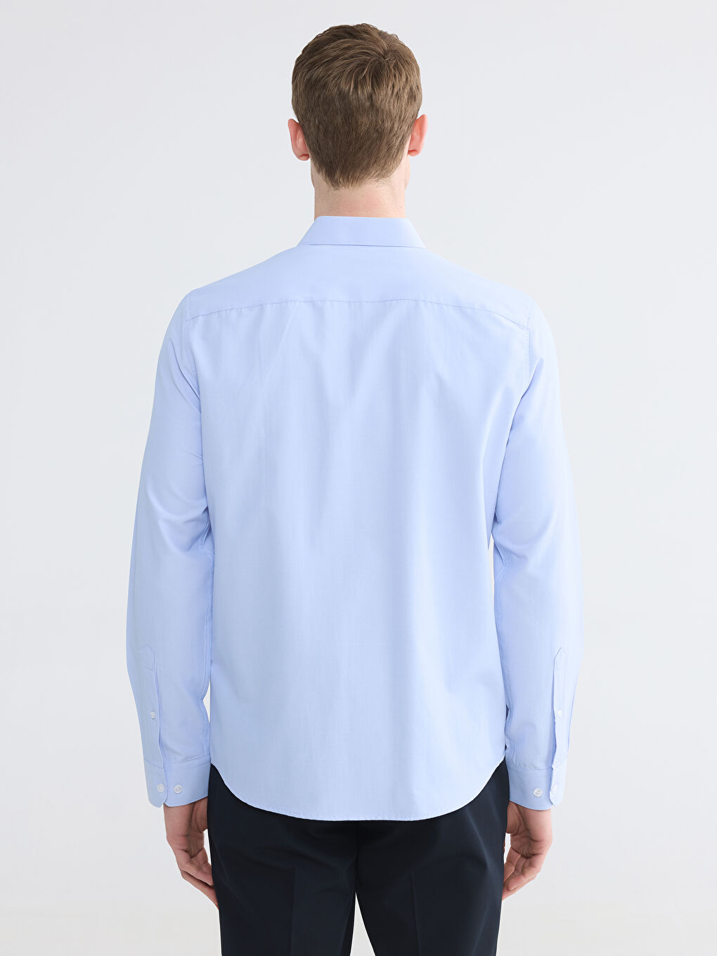 Mavi Slim Fit Çizgili Poplin Erkek Gömlek-3