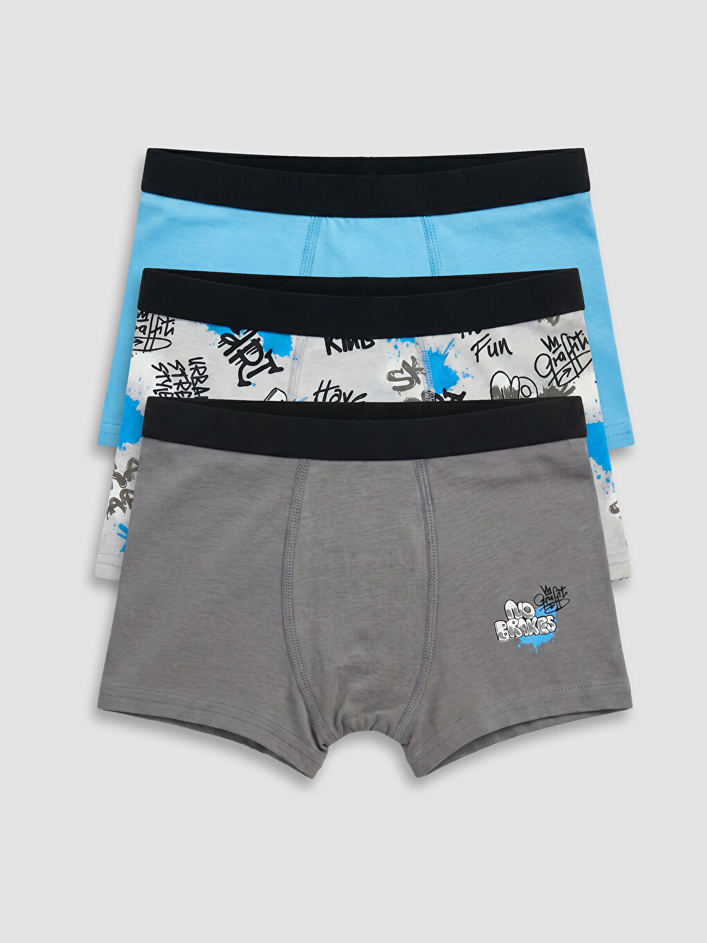 Gri Erkek Çocuk 3'lü Boxer-5