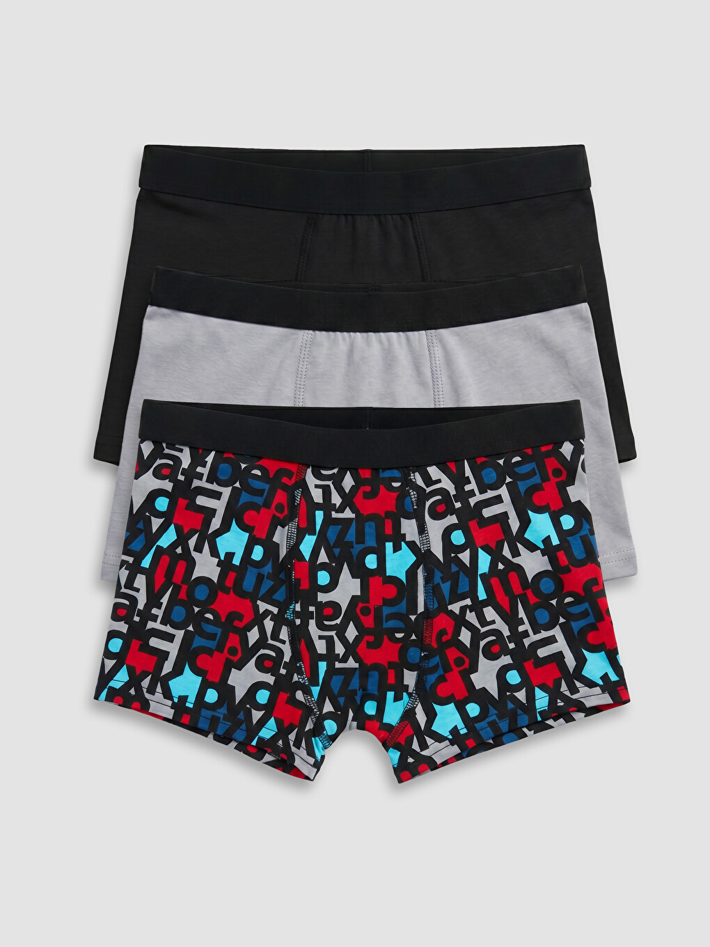 Gri Erkek Çocuk 3'lü Boxer-5
