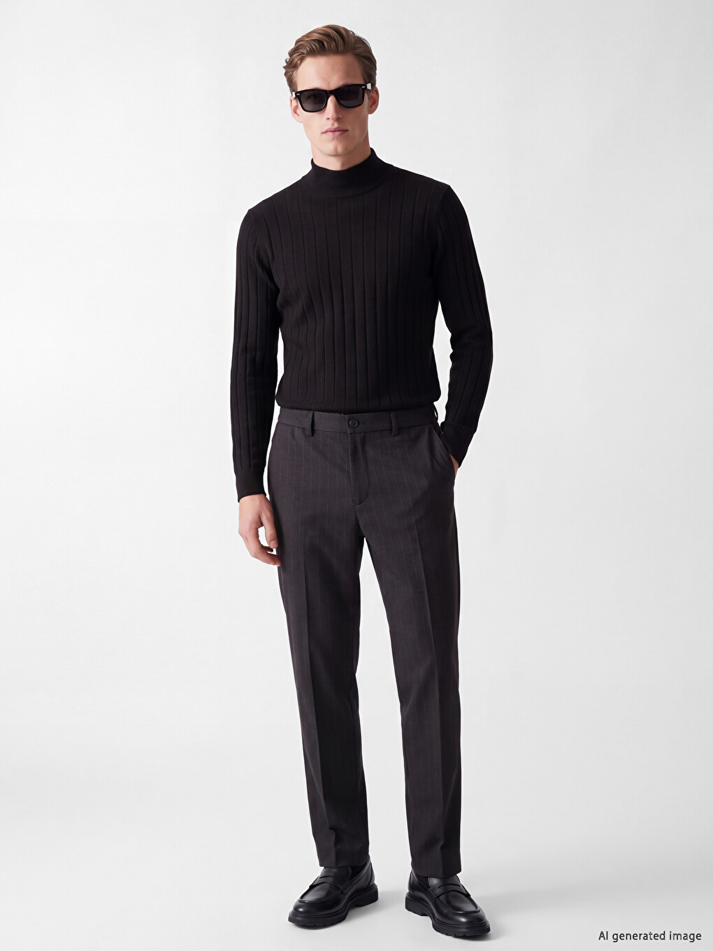 Mock Neck Men's Knitwear Sweater-1