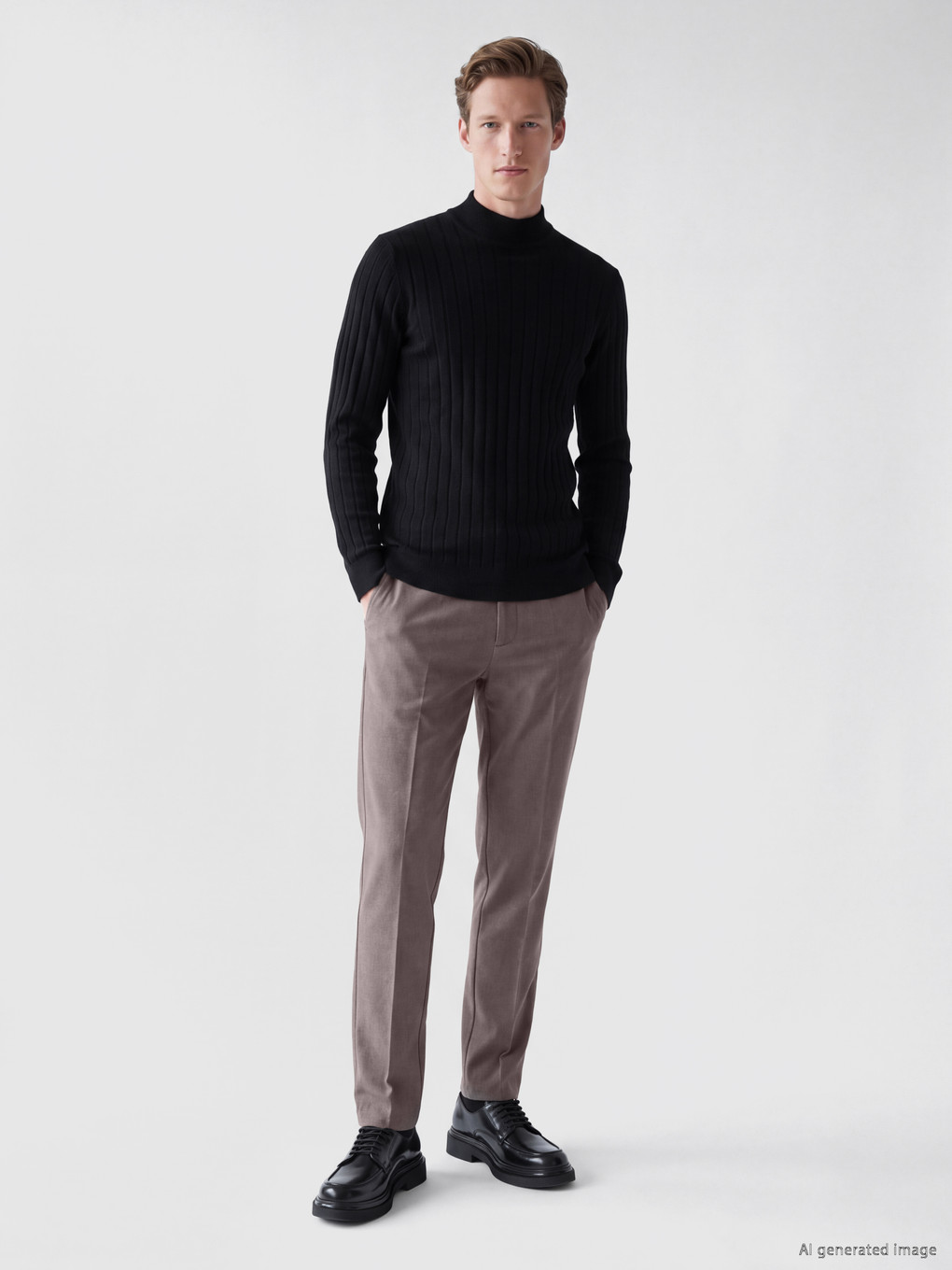Mock Neck Men's Knitwear Sweater-1