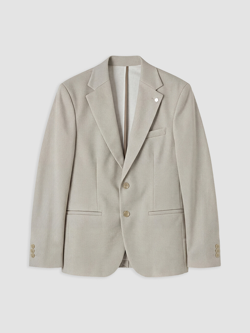 Bej Slim Fit Erkek Blazer Ceket-3