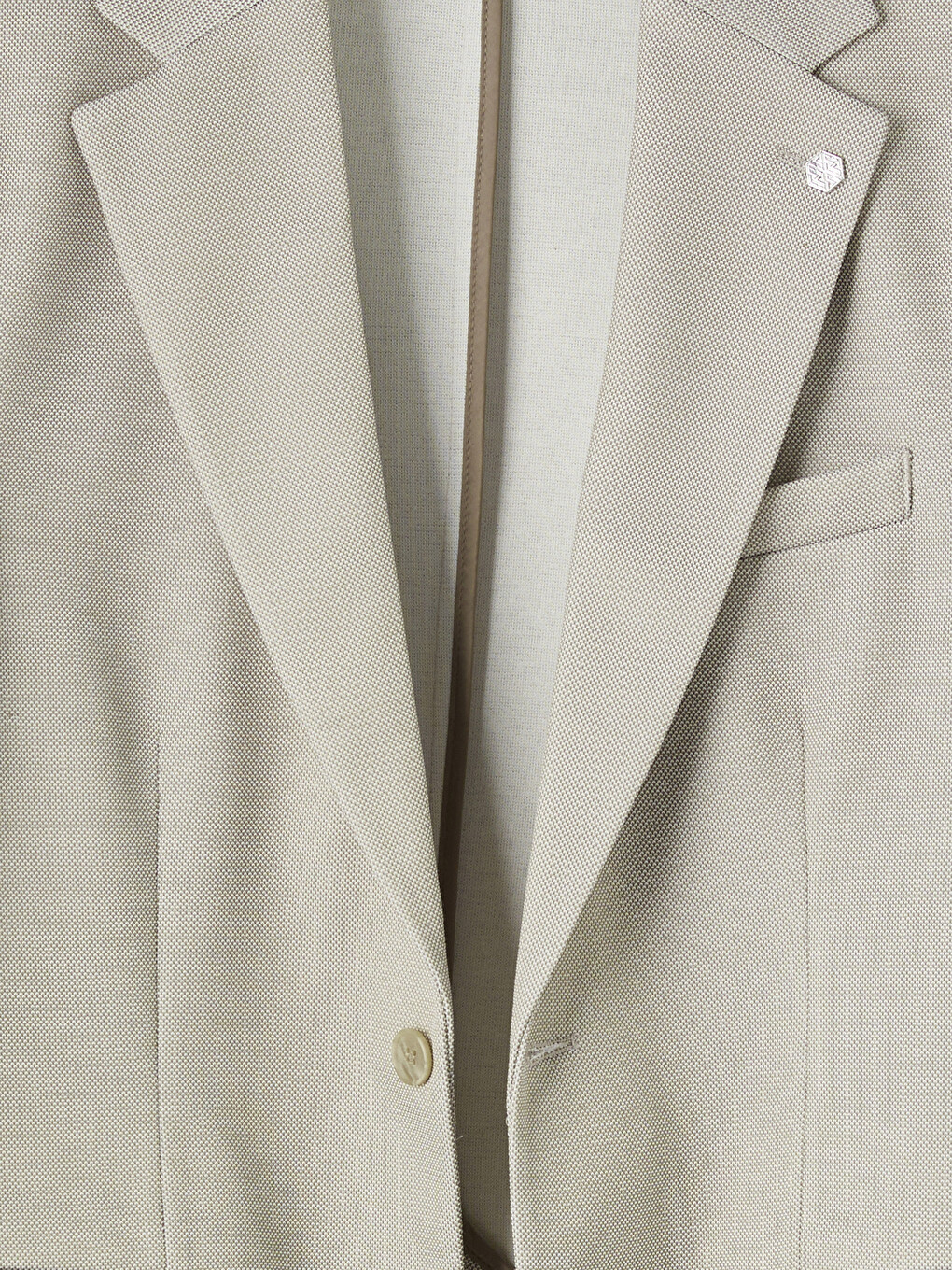 Bej Slim Fit Erkek Blazer Ceket-6