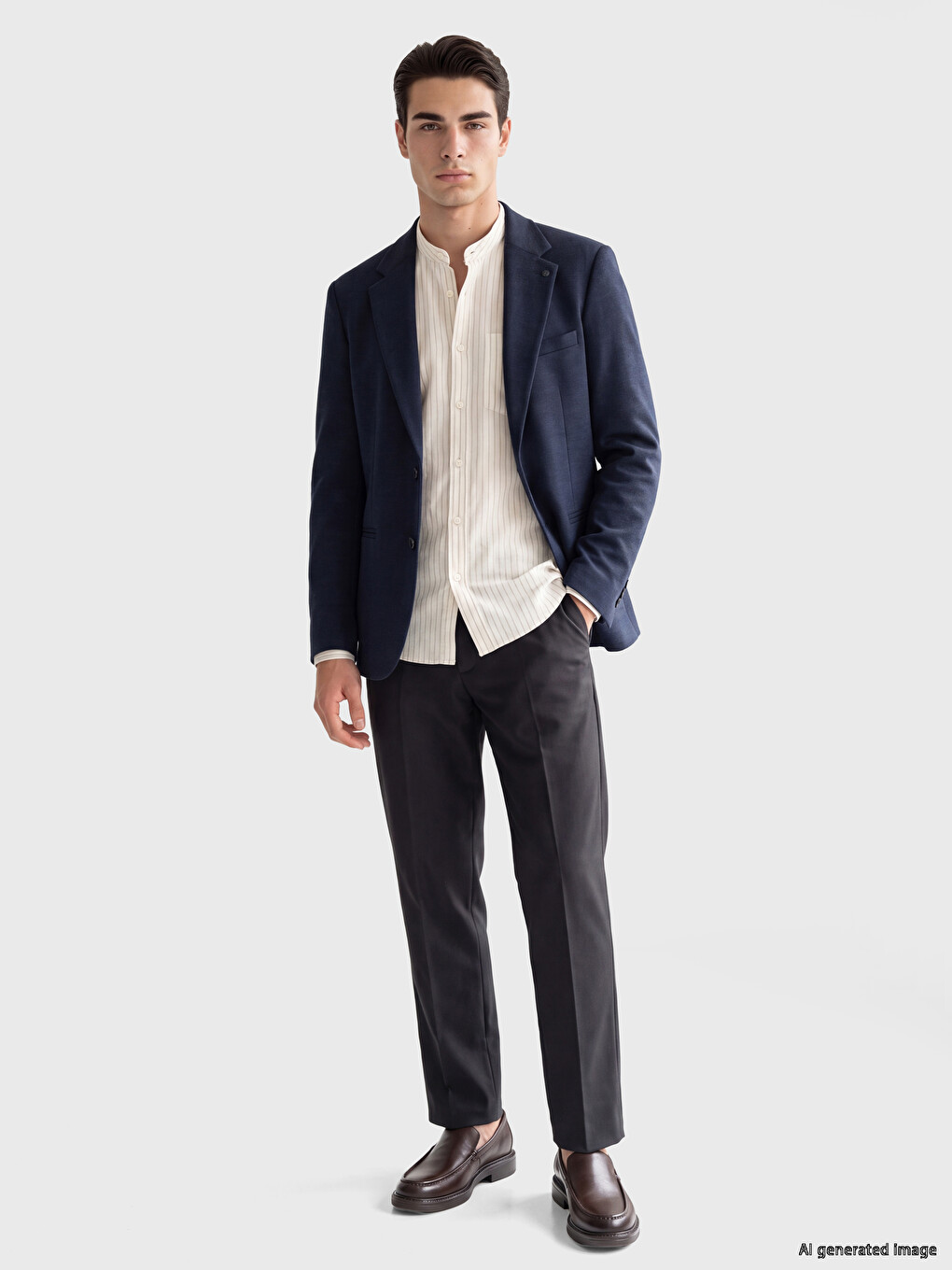 Lacivert Slim Fit Erkek Blazer Ceket-1