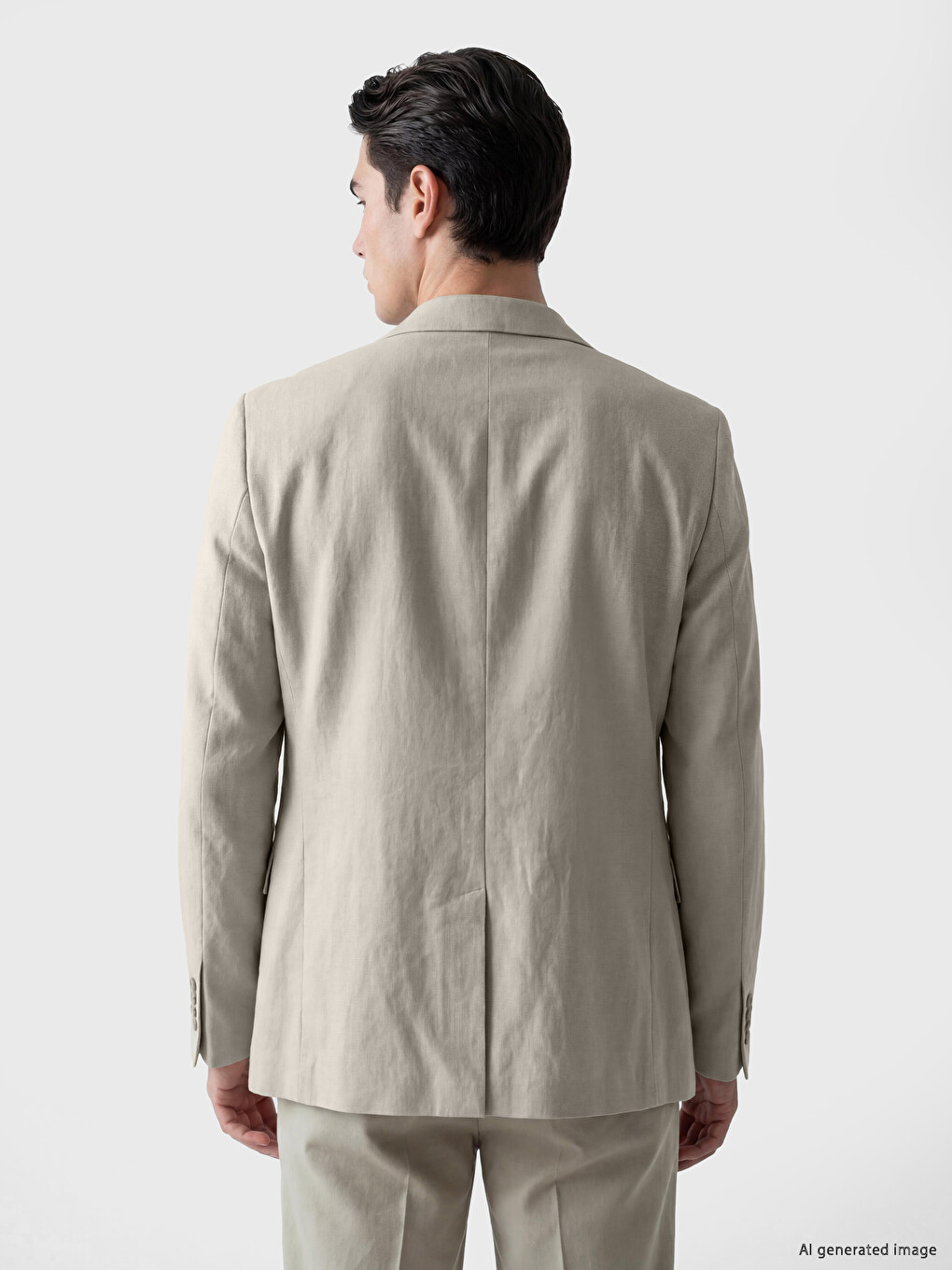 Bej Slim Fit Erkek Blazer Ceket-2