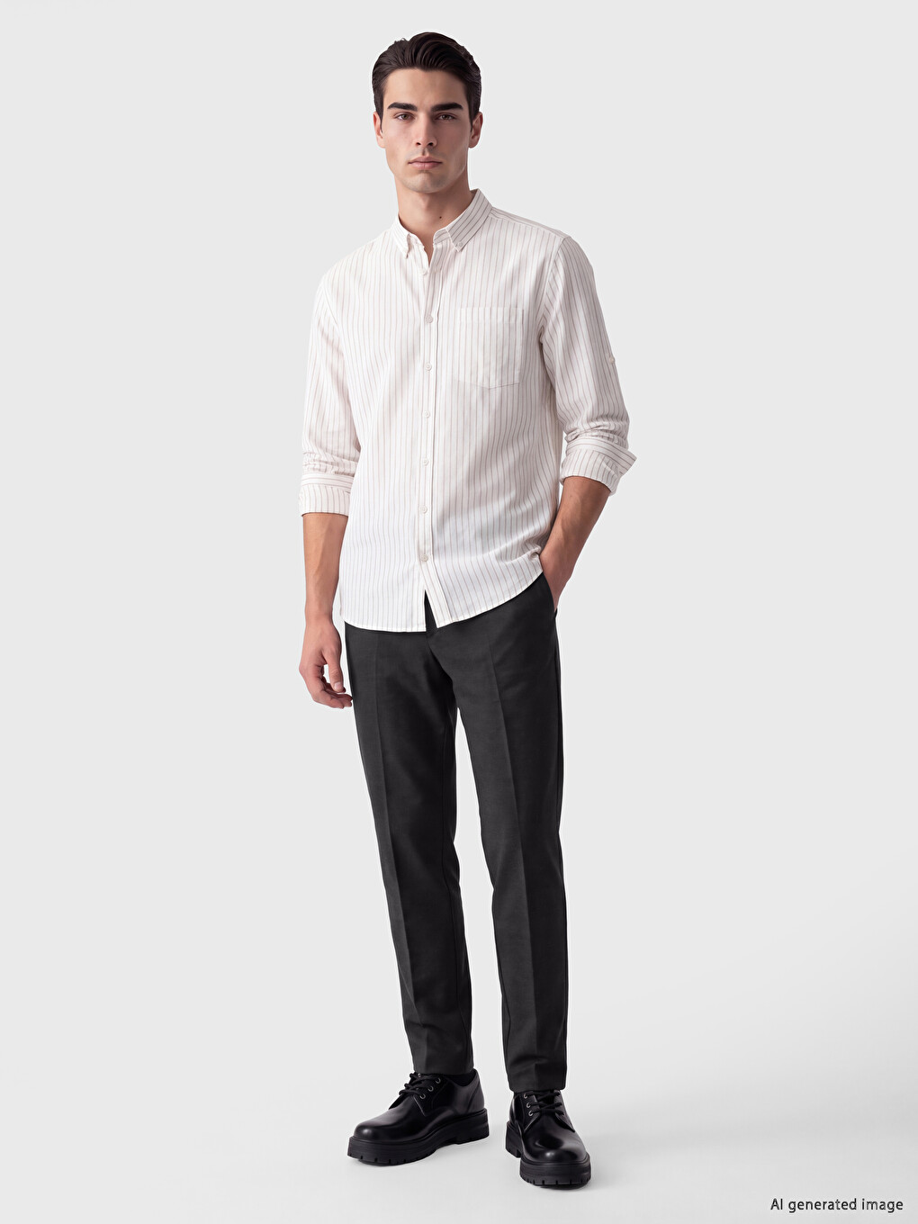 Pantaloni Bărbați Slim Fit Cu Pense