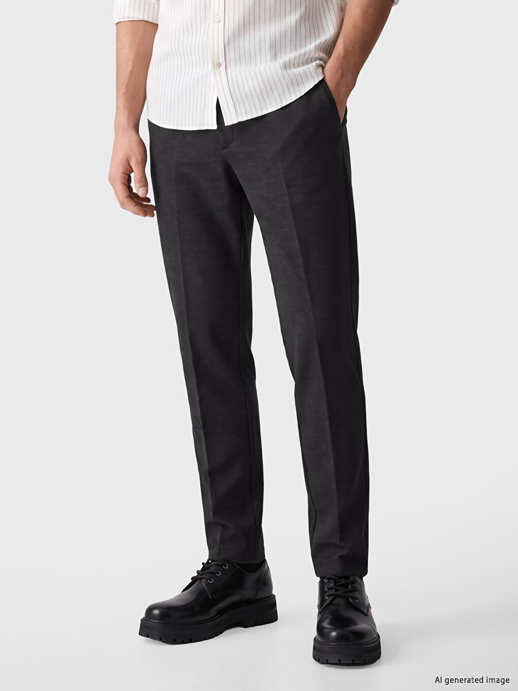 Pantaloni Bărbați Slim Fit Cu Pense-1