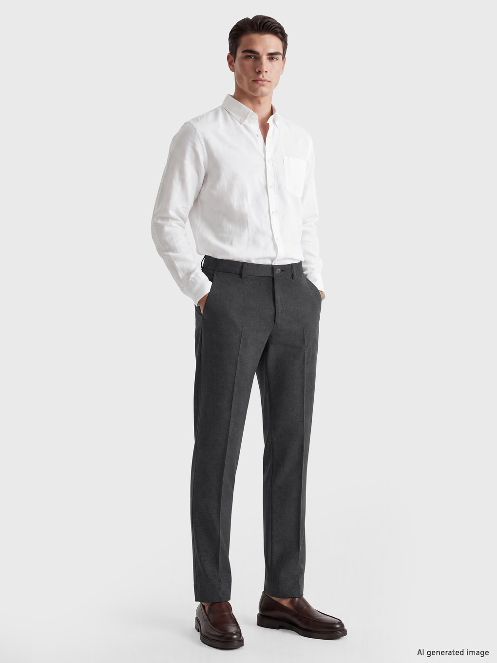 Antrasit Slim Fit Pileli Erkek Pantolon