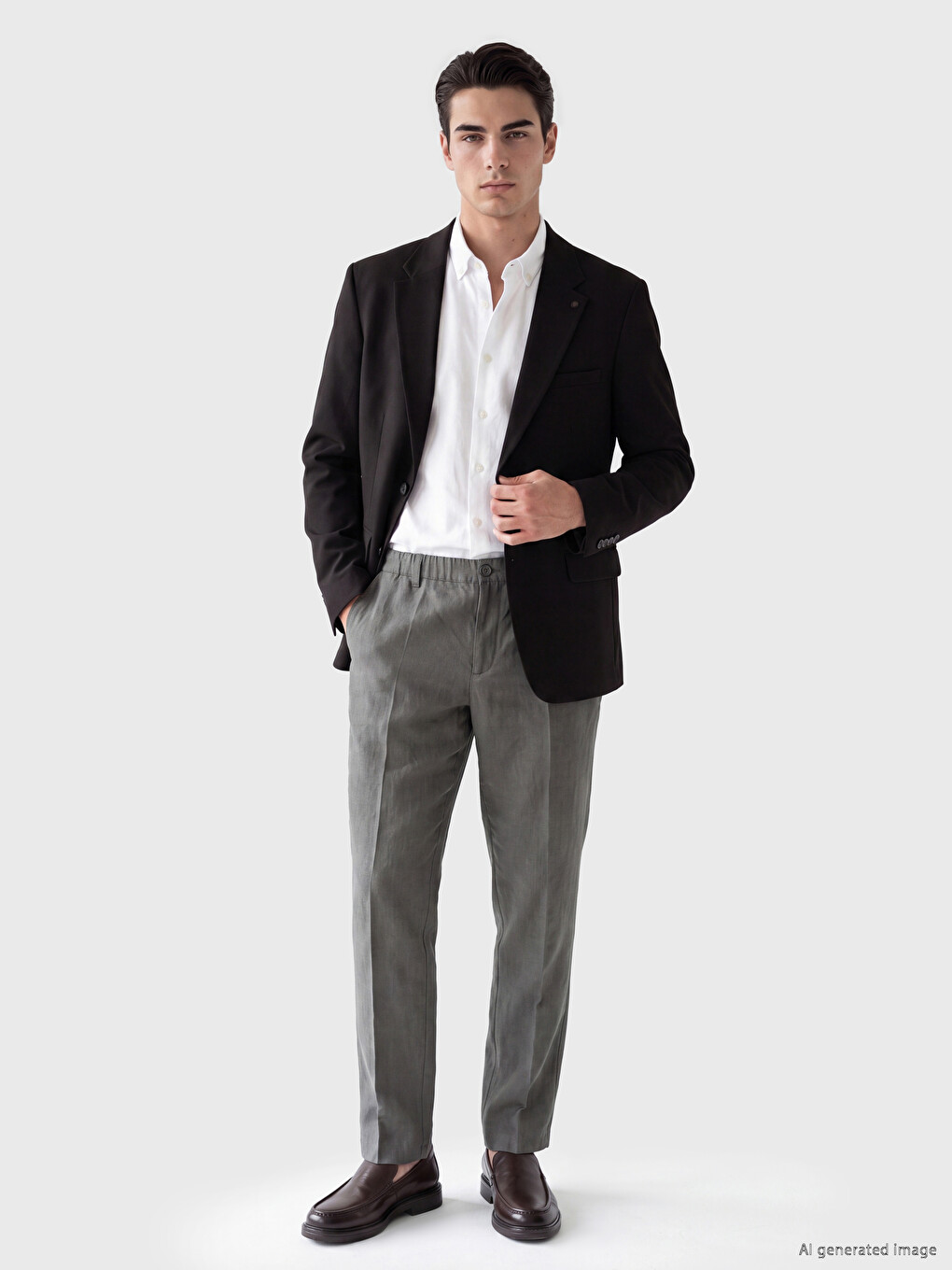 Kahverengi Regular Fit Erkek Blazer Ceket-1