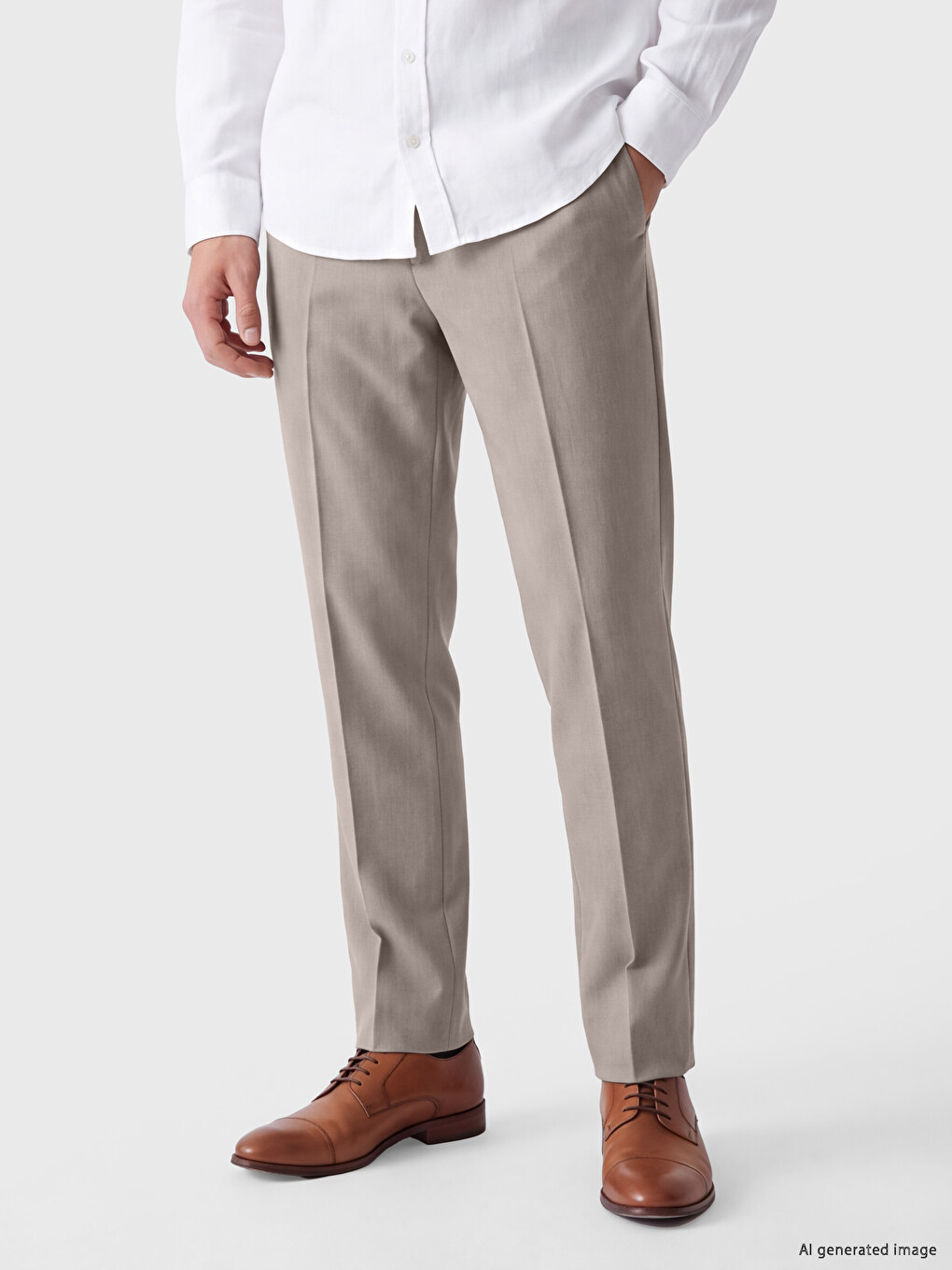 Bej Regular Fit Erkek Pantolon-1