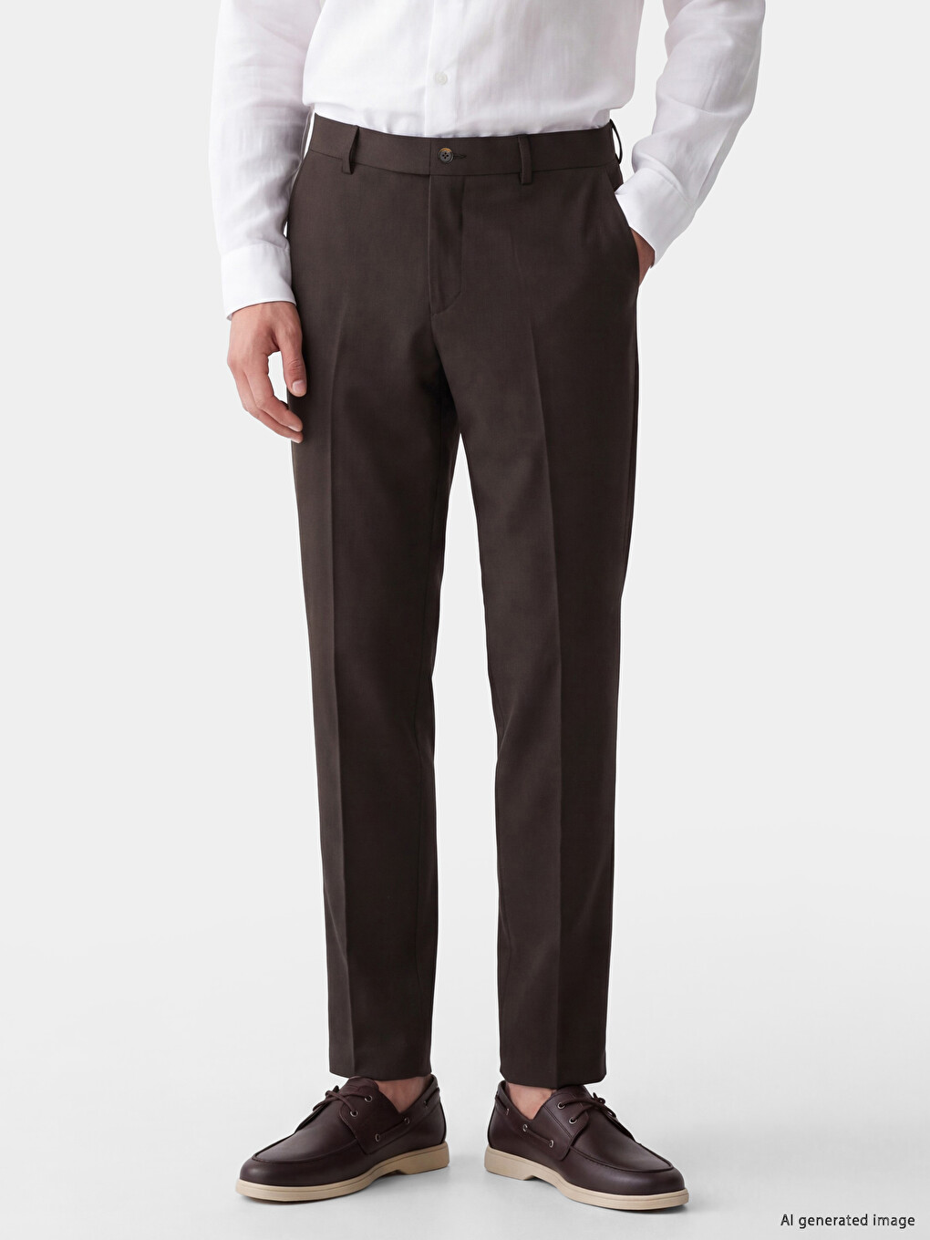 Slim Fit Men's Fabric Trousers-1
