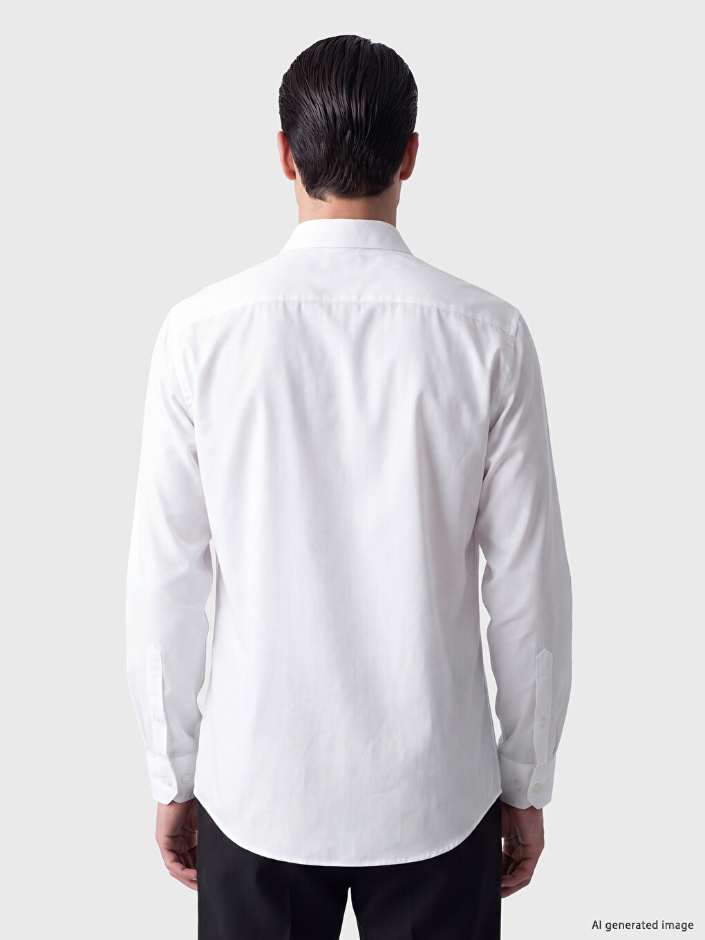Beyaz Slim Fit Armürlü Erkek Gömlek-2