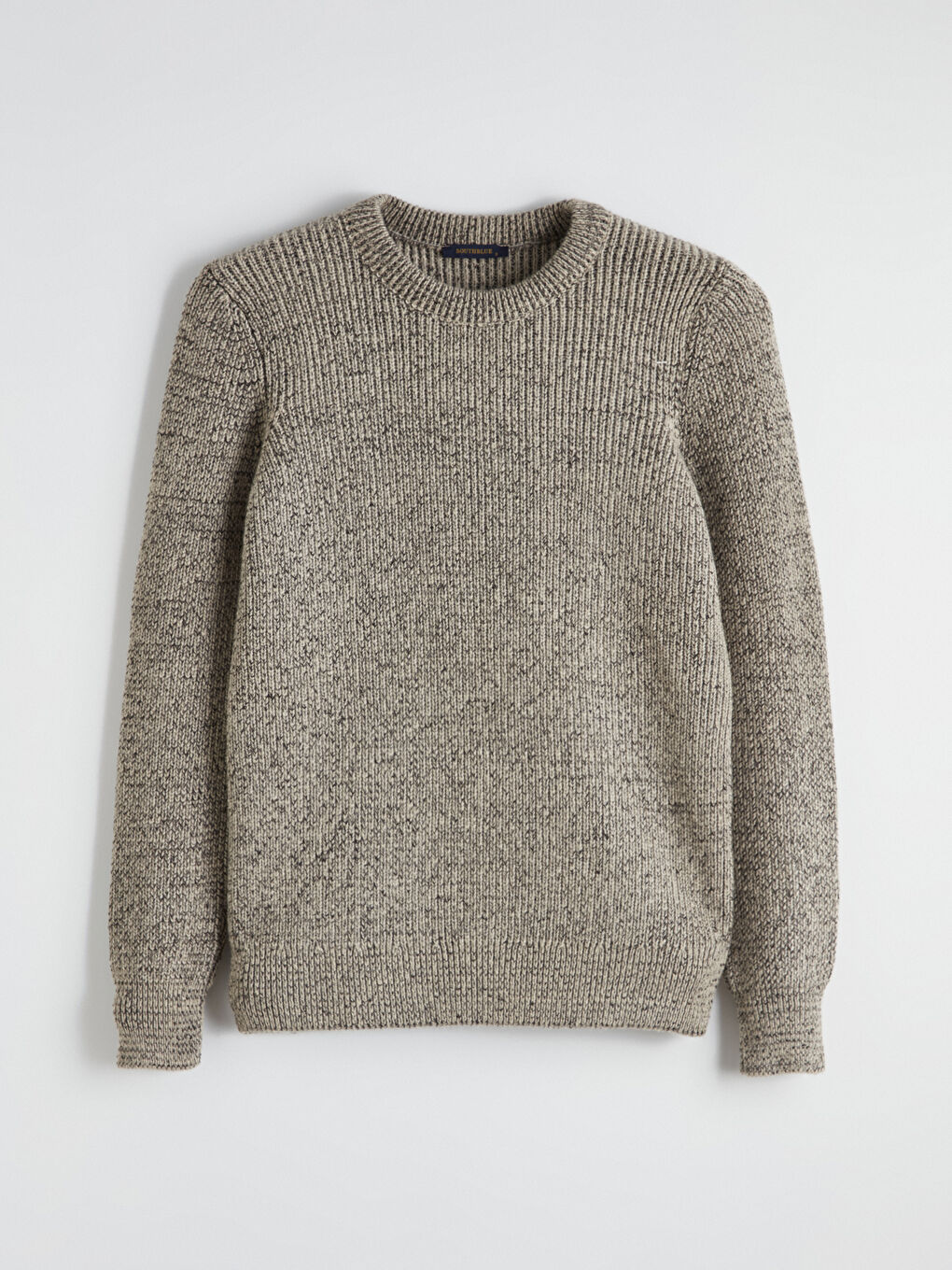 Bej Bisiklet Yaka Regular Fit Erkek Triko Kazak-4