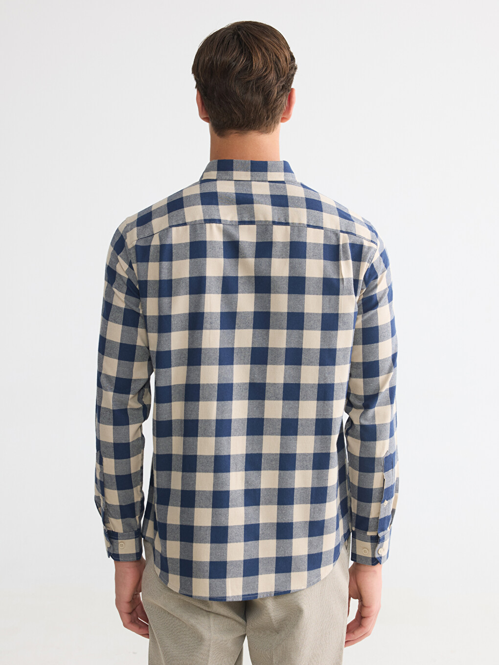 Regular Fit Ekose Gabardin Erkek Gömlek-3