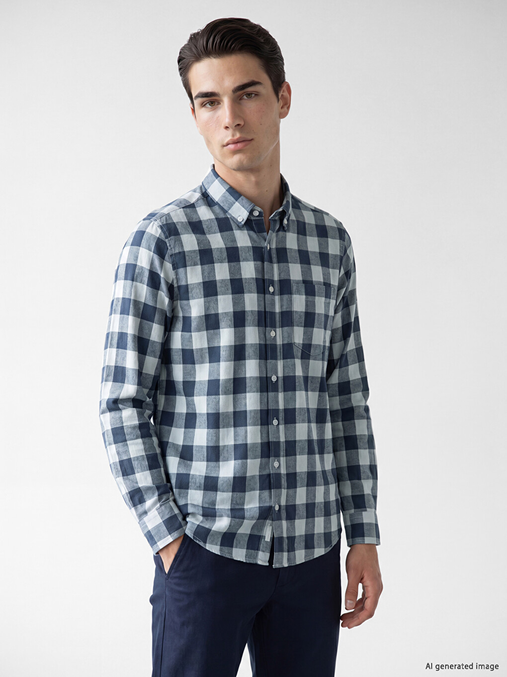 Regular Fit Ekose Gabardin Erkek Gömlek