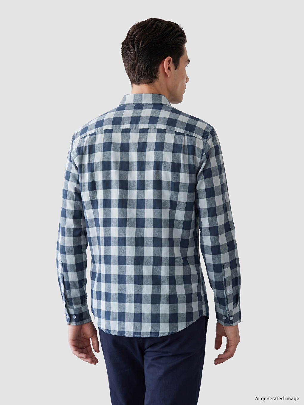 Regular Fit Ekose Gabardin Erkek Gömlek-2