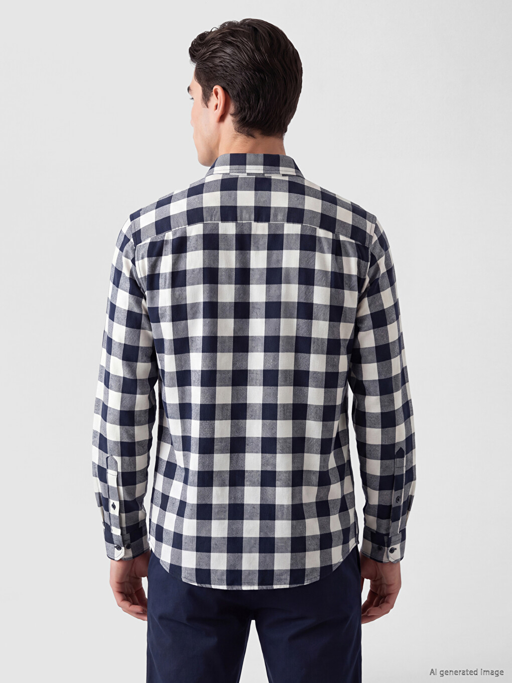Ekru Regular Fit Ekose Gabardin Erkek Gömlek-2
