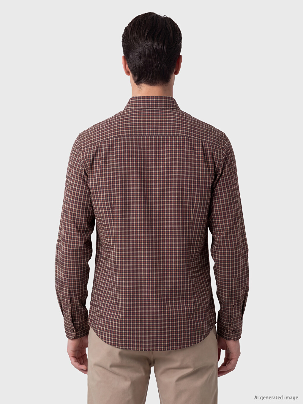 Chemise Homme En Sergé À Carreaux Coupe Régulière-2