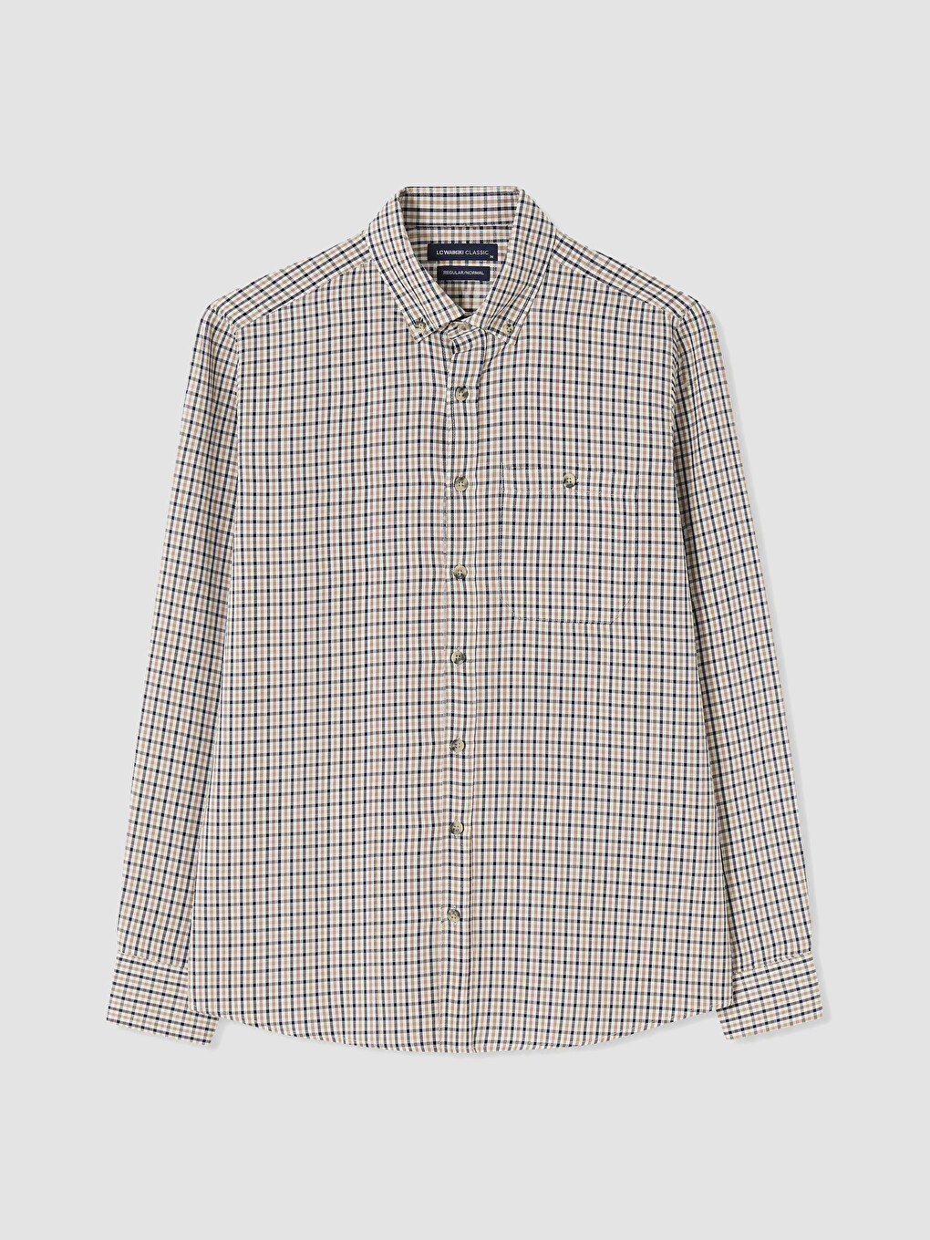Regular Fit Plaid Gabardine Men's Shirt-3