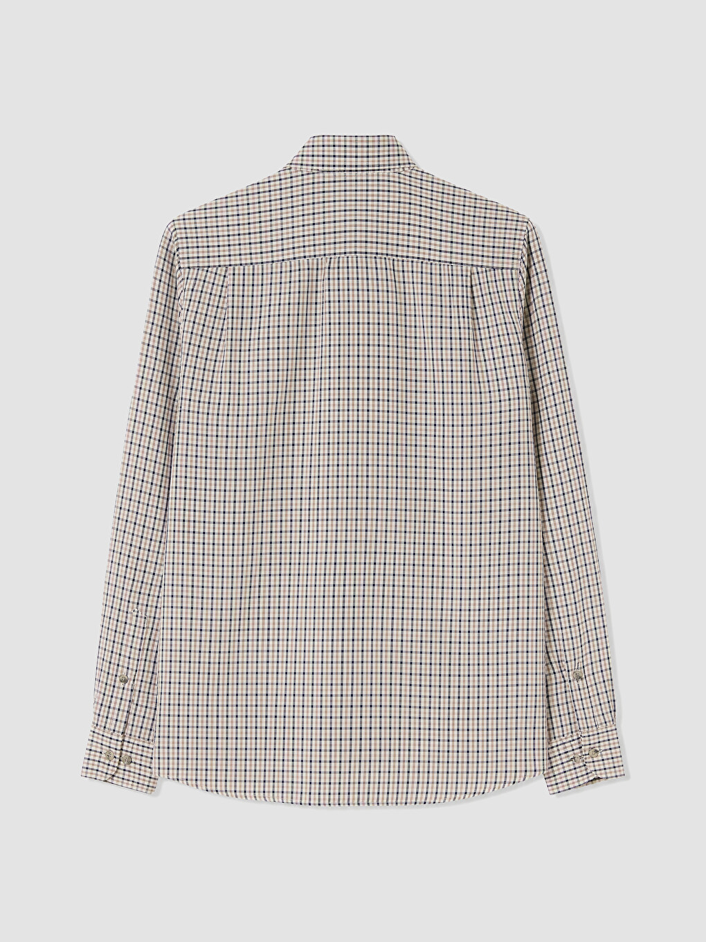 Regular Fit Plaid Gabardine Men's Shirt-5