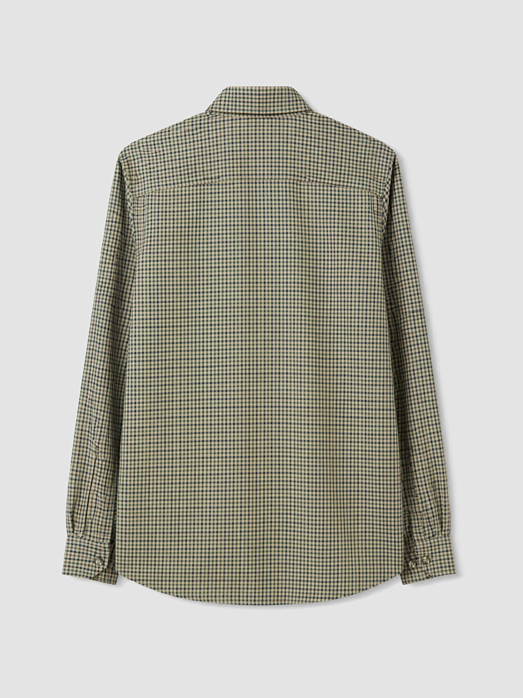 Yeşil Regular Fit Ekose Gabardin Erkek Gömlek-5