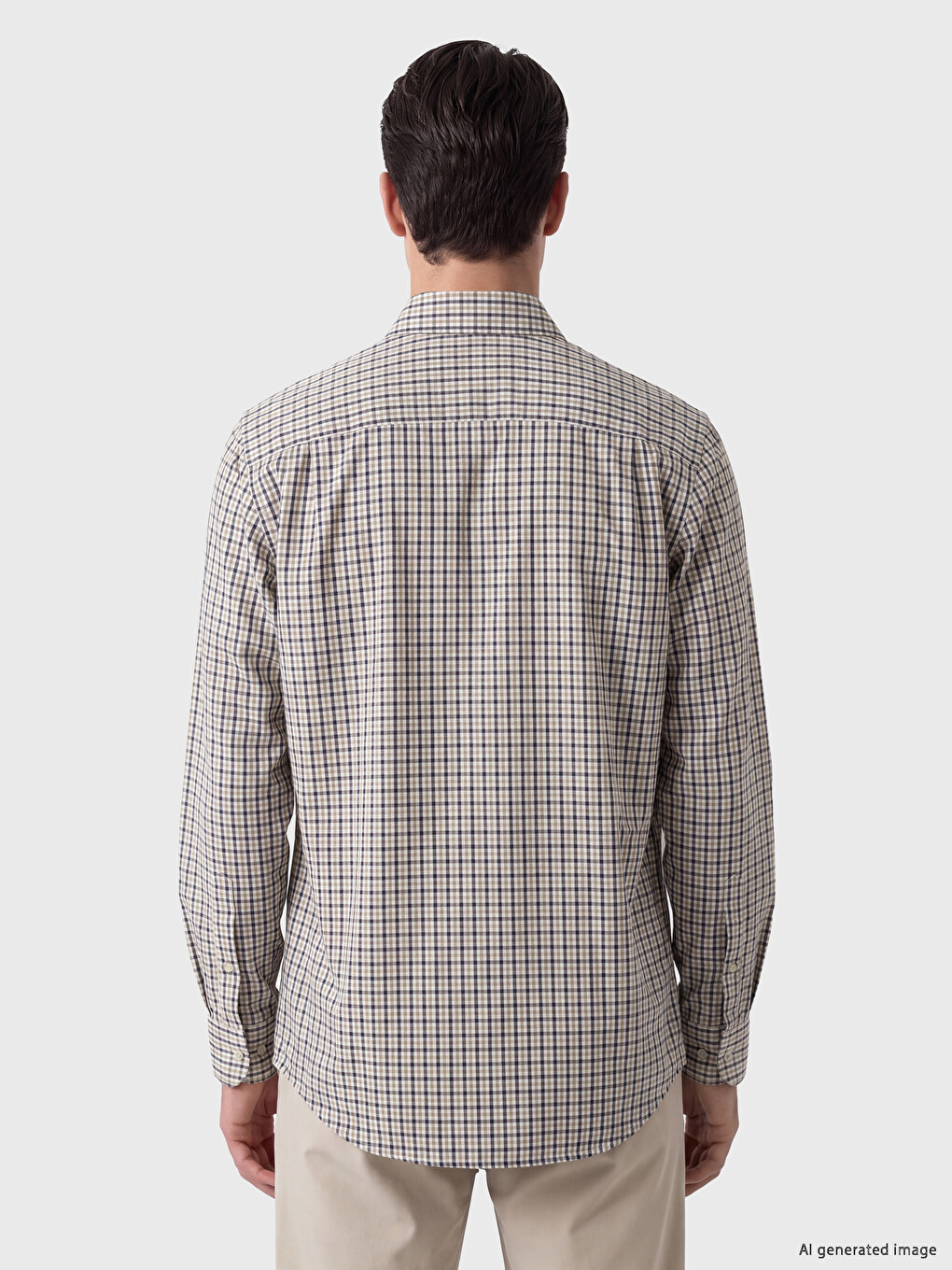 Regular Fit Plaid Gabardine Men's Shirt-2