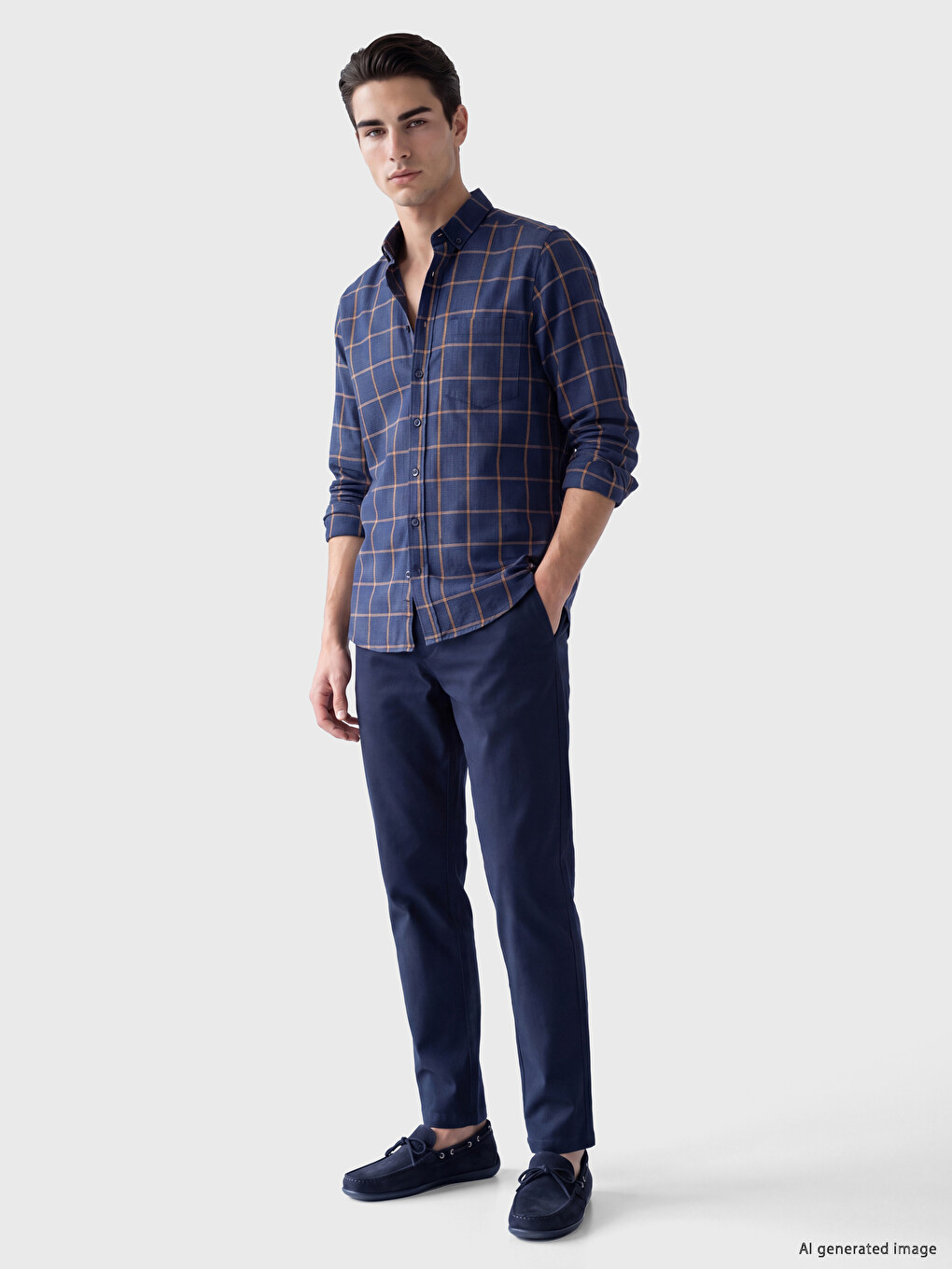 Regular Fit Plaid Men's Shirt-1