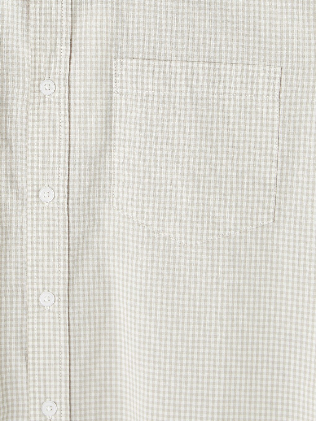 Bej Regular Fit Ekose Poplin Erkek Gömlek-5