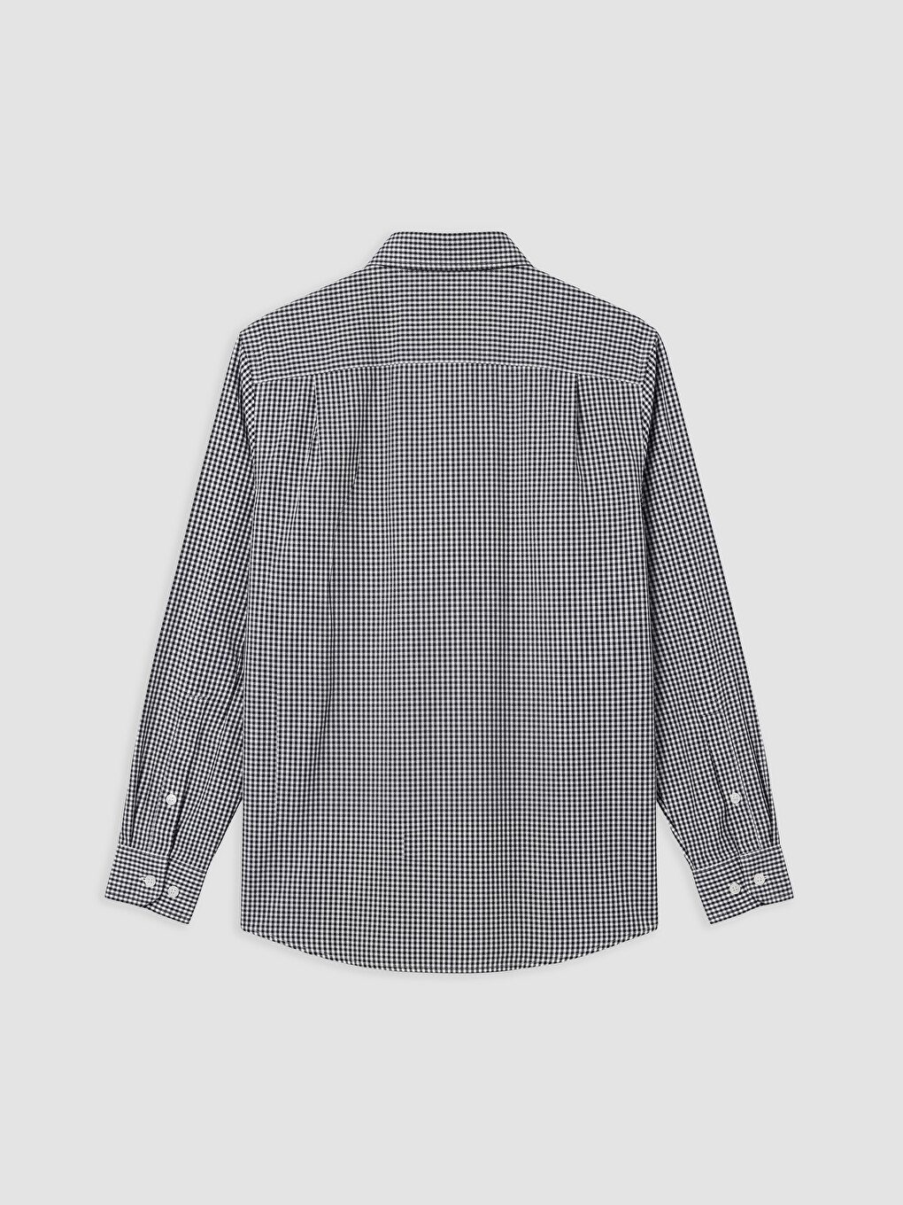 Lacivert Regular Fit Ekose Poplin Erkek Gömlek-4