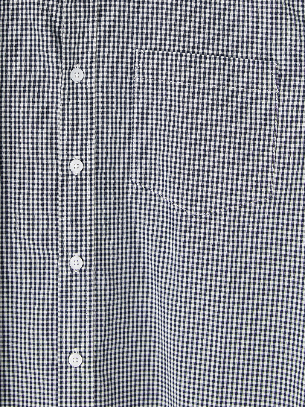 Lacivert Regular Fit Ekose Poplin Erkek Gömlek-5