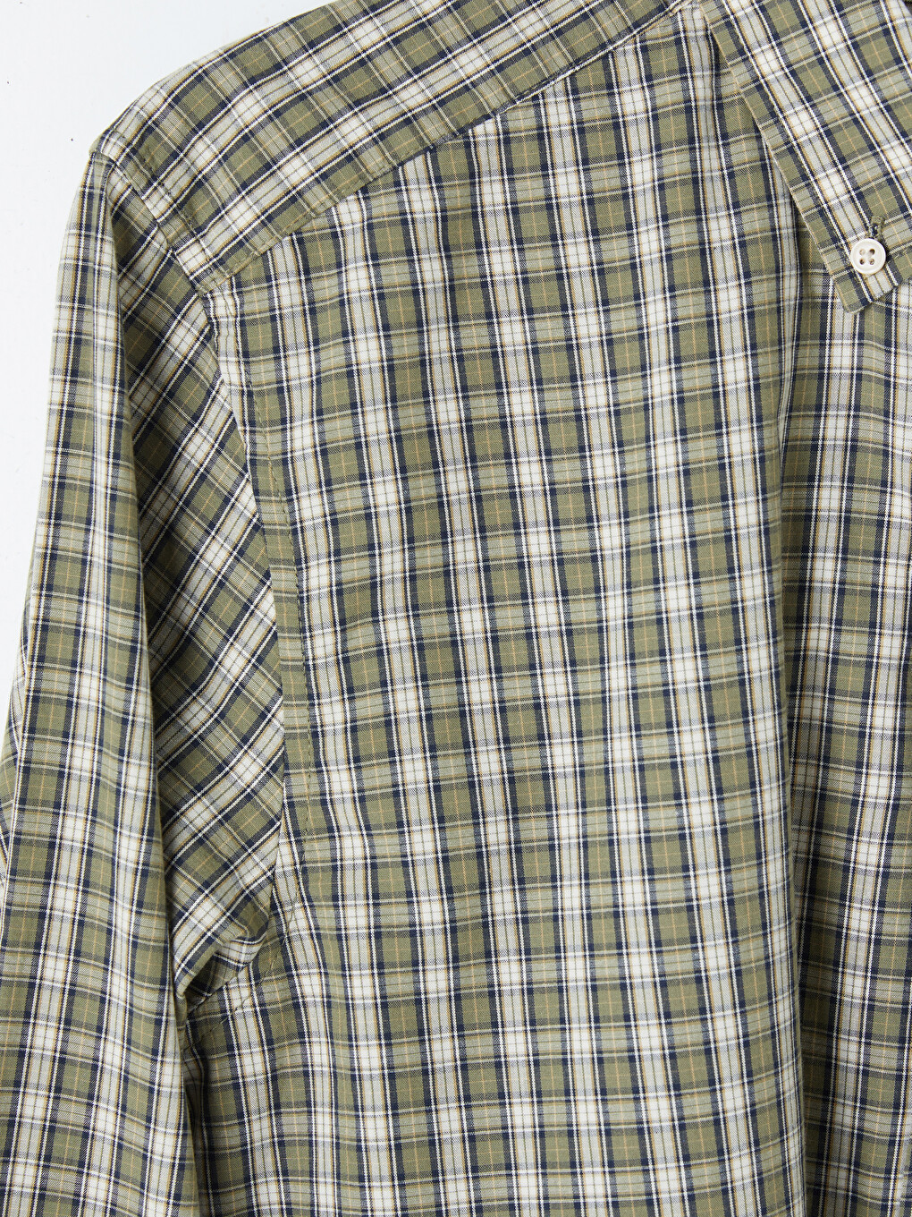 Yeşil Regular Fit Ekose Poplin Erkek Gömlek-5
