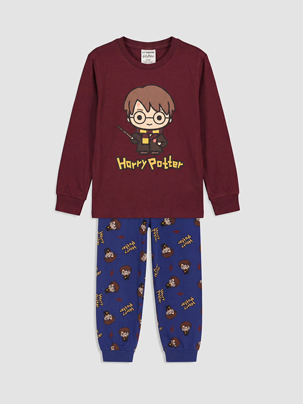 Bordo Harry Potter Baskılı Erkek Çocuk Pijama Takım