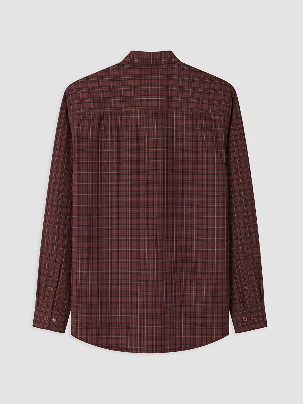 Bordo Regular Fit Ekose Erkek Gömlek-1