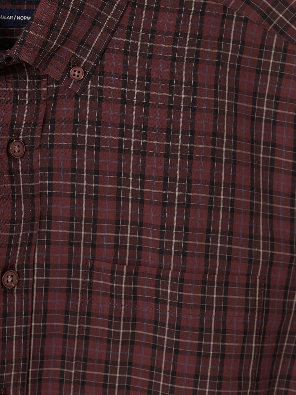 Bordo Regular Fit Ekose Erkek Gömlek-2