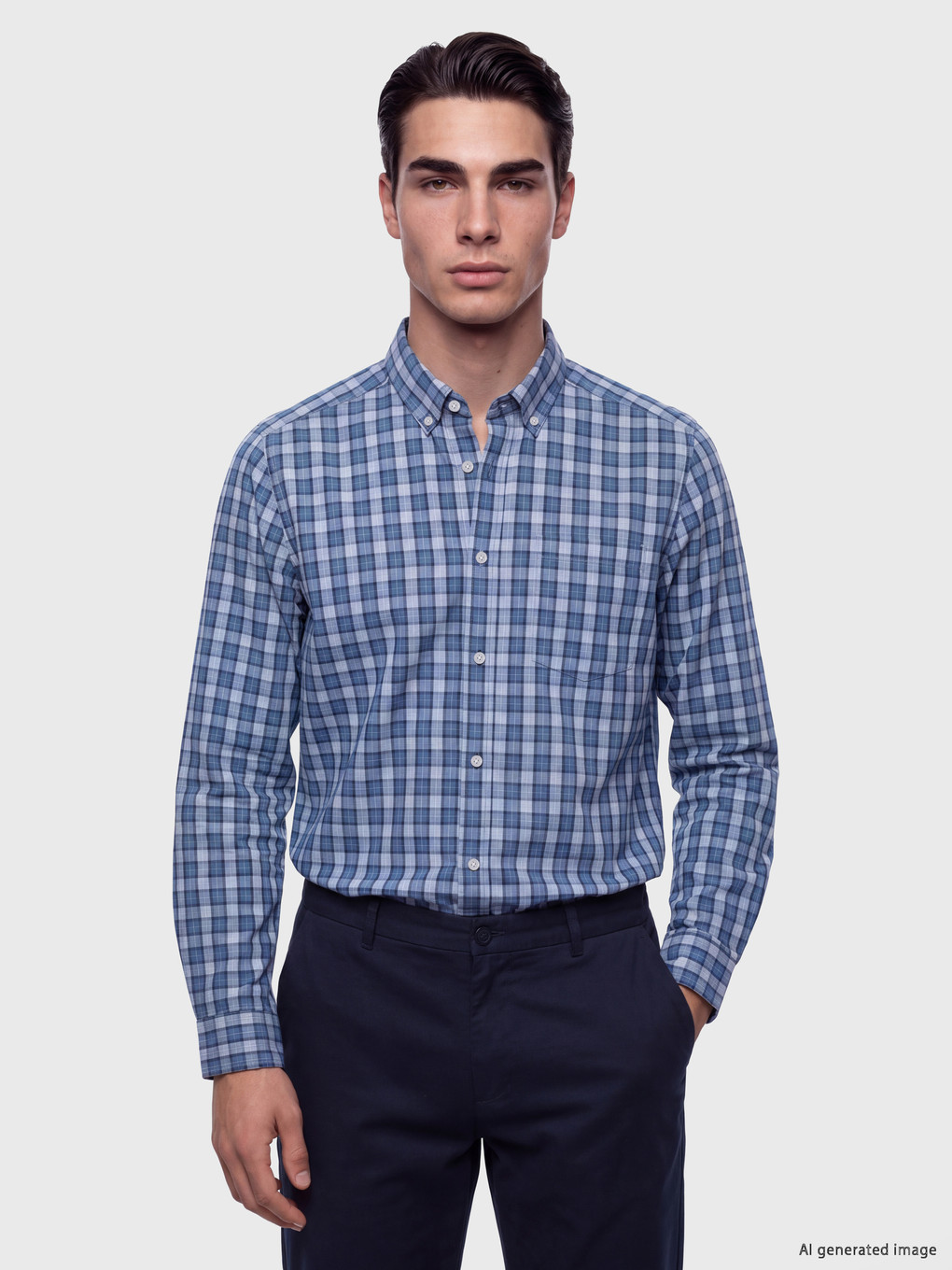 Mavi Regular Fit Ekose Erkek Gömlek