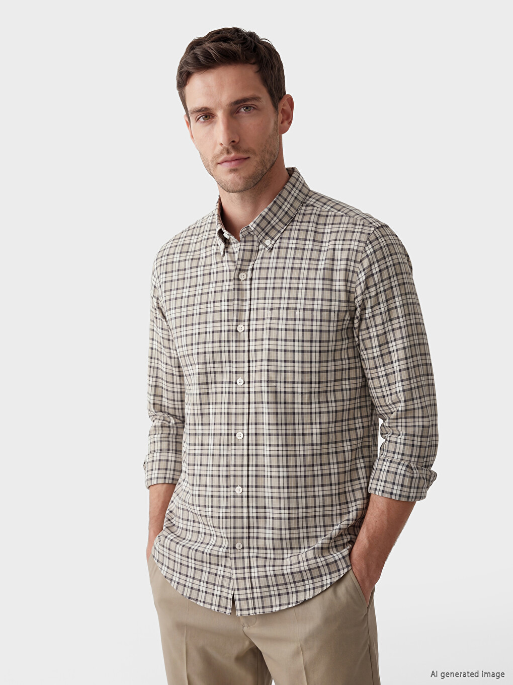 Man Beige Shirt