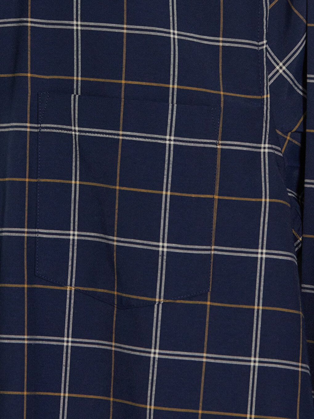 Lacivert Regular Fit Ekose Oxford Erkek Gömlek-4